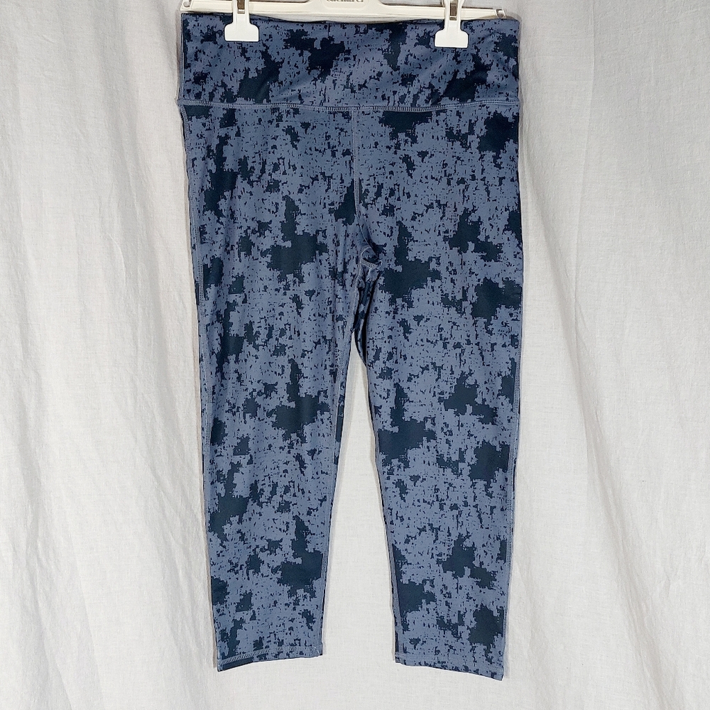 Tema Athletics slate abstract print cropped leggings, XL, NWOT